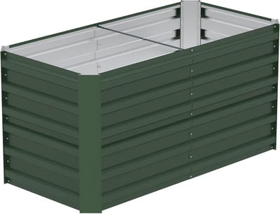 120x60x58cm Groen Metalen Bloempot voor Verhoogde Bloembedden, 435L Verzinkt Staal, Rechthoekig Plantenbed om Zelf te Bouwen, Outdoor Plantenbak voor Groenten/Bloemen/Fruit/Kruiden, NAIZY