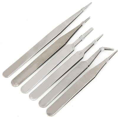 Pincet Set - Precisie Tools - Elektronica Reparatie - Antistatisch Roestvrij Staal - 6 Delig