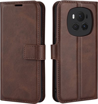 Coverup Hoesje - Geschikt voor Honor Magic6 Pro Hoesje - Coverup Deluxe Book Case - Donkerbruin
