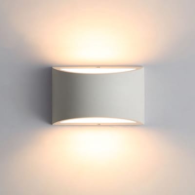 Haobosic Geometrisch Gips - Wandlamp - Minimalistisch wit - Set van 2 - G9 7W