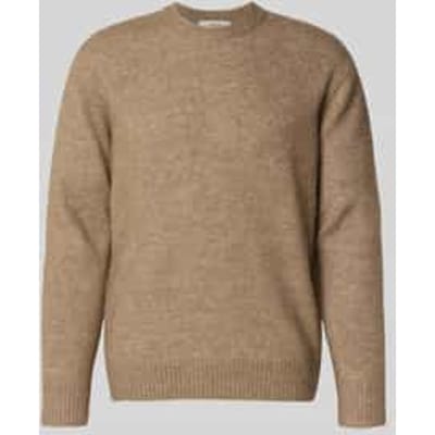 Relaxed fit gebreide pullover met wol, model 'RAI BRUSHED'
