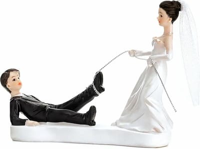 PartyDeco Cake Topper Pasgetrouwd met Touw
