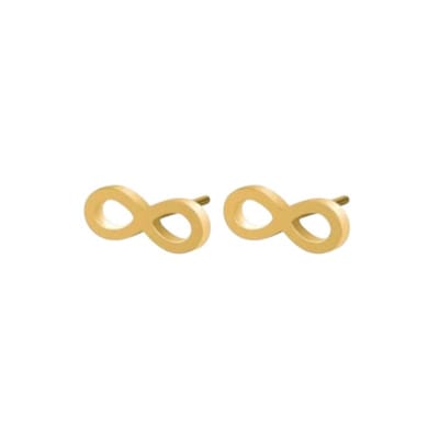 Aramat Jewels | Oorbellen | RVS Infinity Oorbellen - Goudkleur & Tijdloos | | | |11mm | Staal | Kinderen, Volwassenen | Verkleurd niet