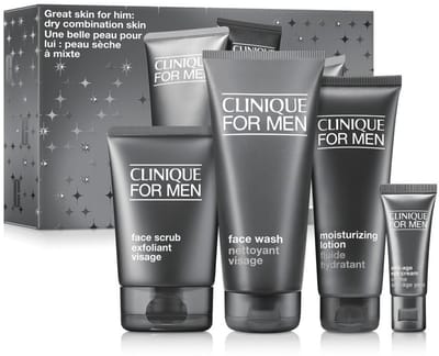 Clinique For Men | Gezichtsreiniger 200 ml + Dag creme 100 ml + Scrub 100 ml + Oog creme 15 ml | Set 4 st