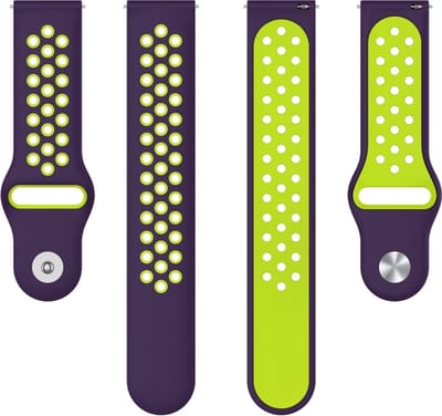 Siliconen bandje - geschikt voor Samsung Gear S3 / Galaxy Watch 3 45 mm / Galaxy Watch 46 mm - paars-limoengroen