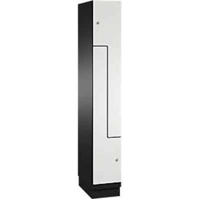 C+P Z-kast Cambio, 1 vak, met sokkel, B 300 x D 525 x H 1980 mm, zwart-grijs/wit