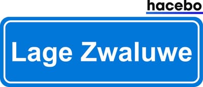 Hacebo - Plaatsnaam Sticker - 29x10 CM - Lage Zwaluwe sticker - Verkeersborden sticker - grappige cadeaus - Lage Zwaluwe