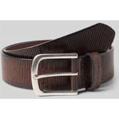 Tom Tailor - TTROY Leren riem met afgeronde gesp - Maat 85 - dark brown uni