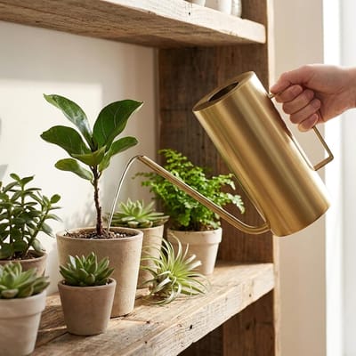 Kleine Gieter - Waterkannetje Kamerplant - Planten Water Geven - Lange Nauwkeurige Tuit - 2 Liter - Mat Goud