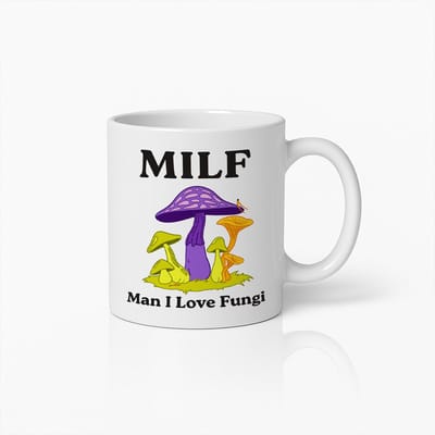 Grappige Paddenstoelen Mok – MILF “Man I Love Fungi” Beker, Humoristisch Cadeau voor Natuurliefhebbers & Vrienden – 330 ml