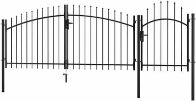 Tuinpoort Staal - Metalen Hek - Perceel Afbakenen - Gepoedercoat - 1.5 x 4 m - Zwart