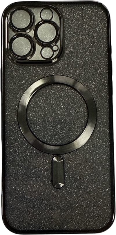 Glitter Telefoonhoesje Geschikt voor Magsafe met Camera Bescherming voor iPhone 11 Pro - FuturiQ - Zwart