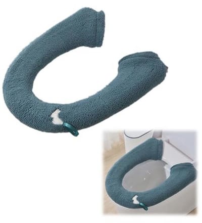 Warme wasbare wc-brilhoes - universele toiletbrilbekleding in donkergroen