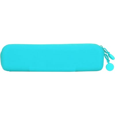Mini Sac de Rangement en Silicone pour Stylo, Trousse à Crayon de Voyage à Fermeture Éclair pour Fournitures de Maquillage Cosmétique Vert blue
