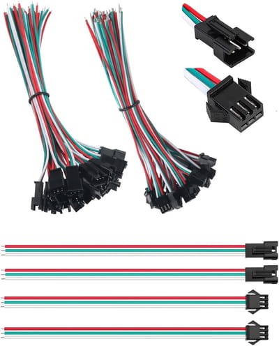NTHProducts - 3 Pin SM Plug - LED Connector - 30 Paar - 6 Inch - Verbinding voor LED verlichting - Hoogwaardige kwaliteit - Perfect voor hobbyprojecten