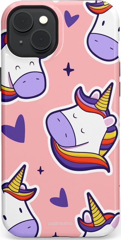 Casetastic Hoesje Geschikt voor Apple iPhone 15 Plus Magsafe - Stijlvolle Beschermende Duo-layer Case - Unicornhart