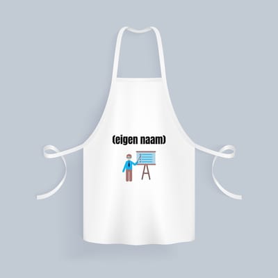Akyol - docent met checklist met eigen naam Keukenschort - Docent - meesters of juffen - collega's - verjaardag - afscheidscadeau - geschenk - kado - 82 bij 71 cm