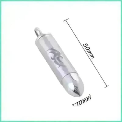 Aramat Jewels | Gedenkhangers | Ashanger Bullet Kogel RVS – Meerdere Kleuren & Modellen Stoer Gedenksieraad | Tribal/Zilverkleur-5x1cm | |15mm | Staal | Volwassenen | Verkleurd niet
