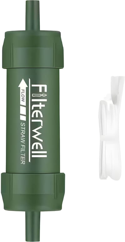 PolkaHome, Waterfilter Survival - Waterfilter Outdoor - Waterzuiveringsapparaat - Waterzuivering Outdoor - Survival Kit, Survival Water Filter - Portable Emergency Water Purifier,0.01-Micron Portable Water Filter, Emergency