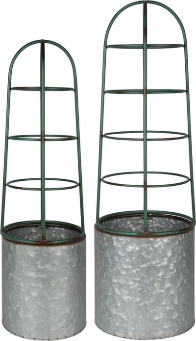Esschert Design Plantenbakken Met Plantensteun 68/78 Cm 2 Stuks