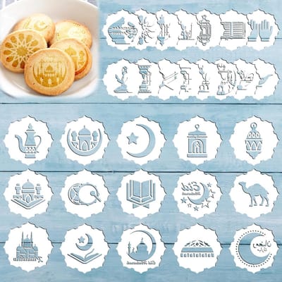 EGoods - Eid Mubarak Herbruikbare Stencil Set voor Koekjes Bakken en Ambachtelijke Decoratie