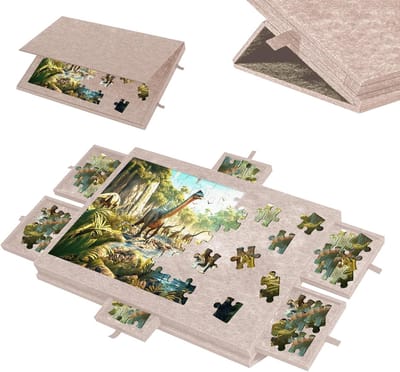 Puzzeltafel Met Laden - Puzzelplank Bord - Puzzels Maken - Inclusief Afdekking - 90x63 cm - Zilvergrijs