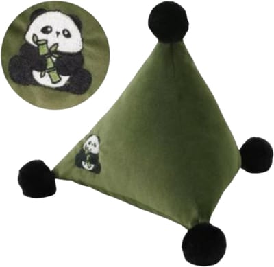 Panda - Sierkussen in vorm van Panda - Vormkussen – 30x30x30 cm Groen/Zwart – Luxe Driehoekig Dierenkussen voor Kinderkamer – RBAN SPCTRA®
