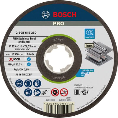 Bosch Accessories 2608619260 2608619260 Doorslijpschijf recht 115 mm 1 stuk(s) Inox