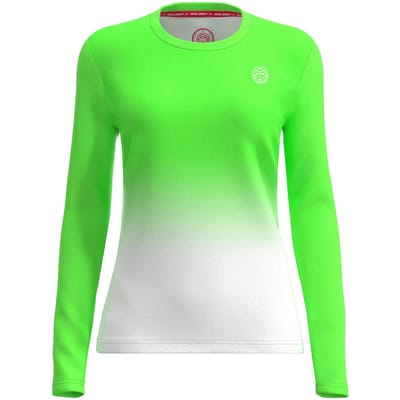 BIDI BADU Crew Gradiant Longsleeve Meisjes-Neongroen,Wit