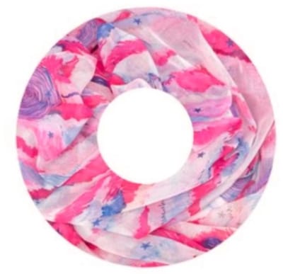 Dunne Colsjaal - Print - (25581#) - Roze/Ecru