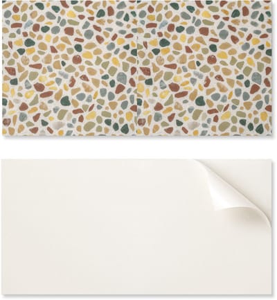 Esthetische vinyl wandbekleding met print, 100x50 cm, met mozaïekpatroon van steen.