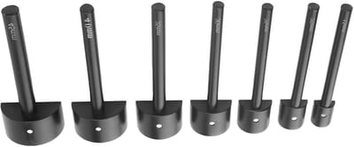 Halfronde Pons - Gereedschapsstaal Set - Leer Bewerken - Comfortgrip Ontwerp - 7 Maten 15-45mm - Zilver