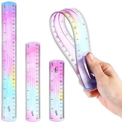Flexibele Liniaal 6 Inch, 8 Inch en 12 Inch - Plastic Shatterproof - Buigzaam en Sterk - ShopVlot