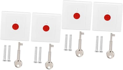 Noodknop Set - Alarm Knoppen - Veiligheid Thuis - Brandwerend Materiaal - 4 Stuks - Wit