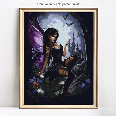 Diamant peinture dessin animé femmes plein aneth rond strass diamant broderie 20X30CM gray