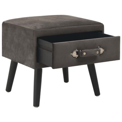 vidaXL - Nachtkastjes - 2 - st - 40x35x40 - cm - fluweel - grijs