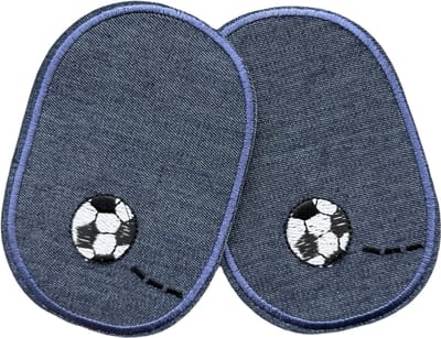 Elleboog Knie Strijk Stukken Patch Set Voetbal Denim 8 cm / 11.4 cm / Blauw Jeans