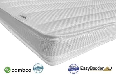 EasyBedden® Topdekmatras XXL - Topper 180x210 - 12 cm dik - Bamboo hoes - HR Koudschuim Hybride GEL - circa 12cm dik - Orthopedisch
