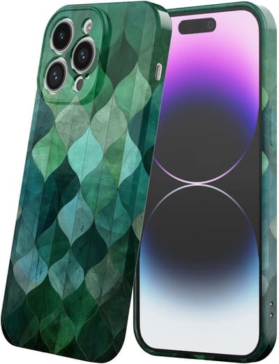 Smartphonica Telefoonhoesje Geschikt voor iPhone 14 Pro Max met Groene Bladeren Opdruk - Flexibel Softcase TPU - Backcover Case Green Leafs Design geschikt voor iPhone 14 Pro Max