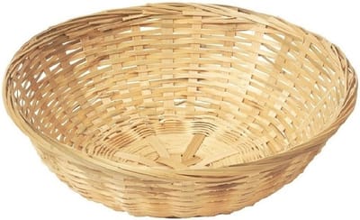 Rieten Mandje - rond - 22x8 cm - fruitschaal - broodmand