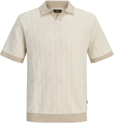 JACK&JONES - JPRBLUBLAKE STRUCTURE KNIT SPLIT NECK SS - Heren - Gebreide truien