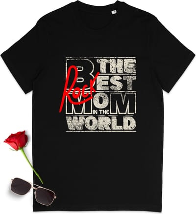 T Shirt Dames - De Beste Rock Moeder in De Wereld - Zwart - Maat S