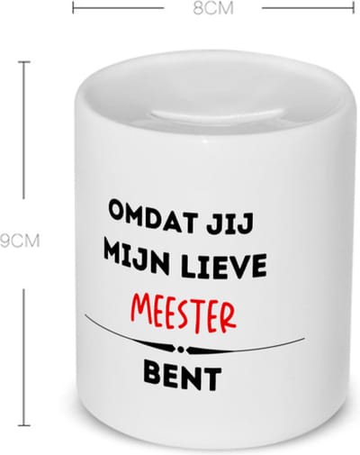Akyol - omdat jij mijn lieve meester bent Spaarpot - Meester - de liefste meester - verjaardag - cadeautje voor meester - kado - geschenk - 350 ML inhoud
