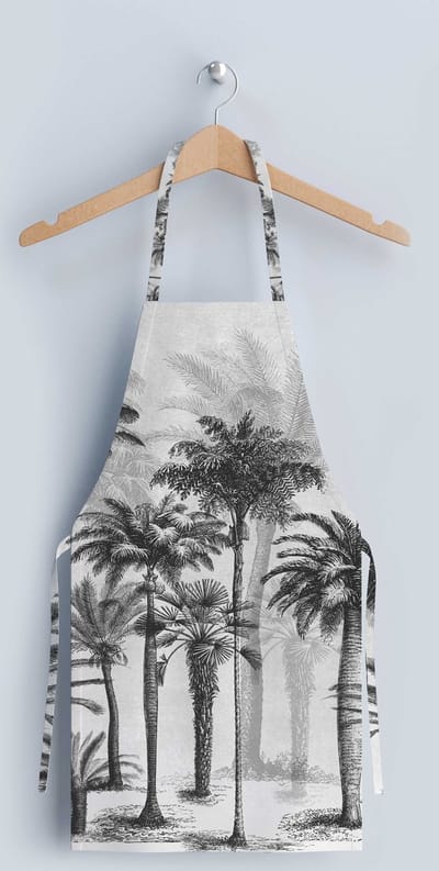 AP115 Keukenschort, dames, heren, fijn linnen, anti-transpirant, verstelbaar, One size, Unisex, blauw, keuken, schort