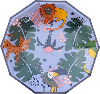 Papieren bordjes Tropical (8st) - tropisch - themafeest - kinderfeest - feestje - decoratie