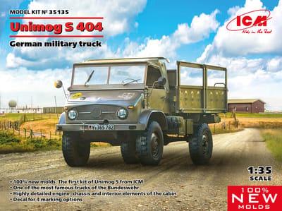 ICM Modelbouwpakket Militaire voertuigen - 35135 Unimog S404 German Military Truck Plastic - 1:35 - Modelbouw