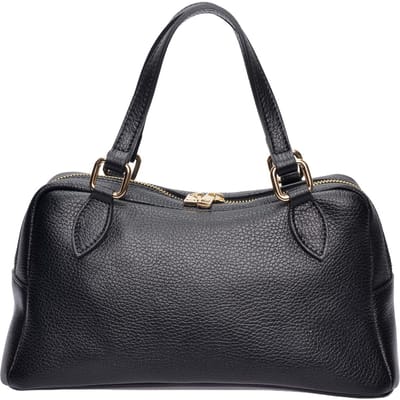 Roberta M Zwart Rundleer Tas