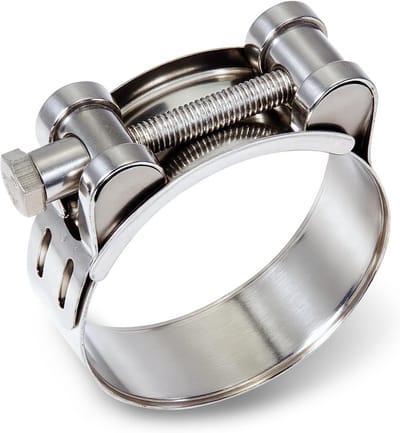 Hinge Bolt Clamp Set van 4 Stuks, RVS, 48-51mm, Slangklemmen, T-Bolt Uitlaatklemmen, Duurzame Buisklemmen, Roestbestendig, Snelle Bevestiging, Geschikt voor Auto's en Scheepvaart