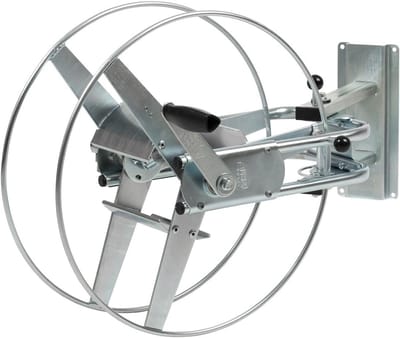 Slangwagen - Slanghouder Trolley - Tuinieren Water Geven - Compact Draaibaar Wandmodel - Tot 50m Slang - Zilver