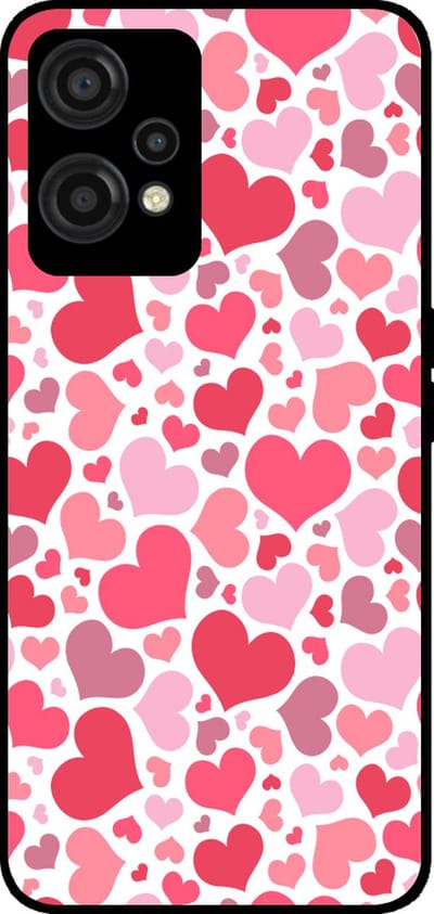Smartphonica Telefoonhoesje Geschikt voor OnePlus Nord CE 2 Lite met Hartjes Print - Hearts Design TPU Backcover Case - Kinder Hoesje met Hartjes Design geschikt voor OnePlus Nord CE 2 Lite